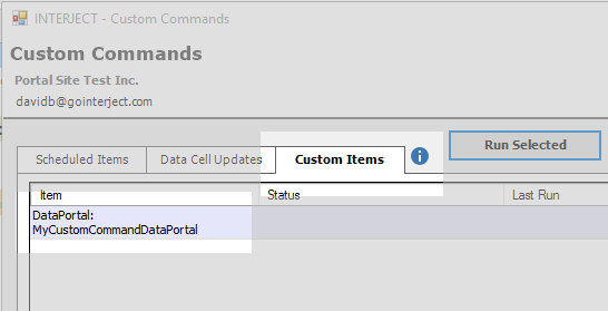 Custom Commands Form example